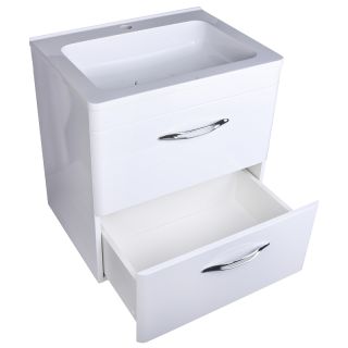 Тумба подвесная под раковину Style Line "Каре 70" СС-00002269  (2 ящ.) Люкс белая, PLUS